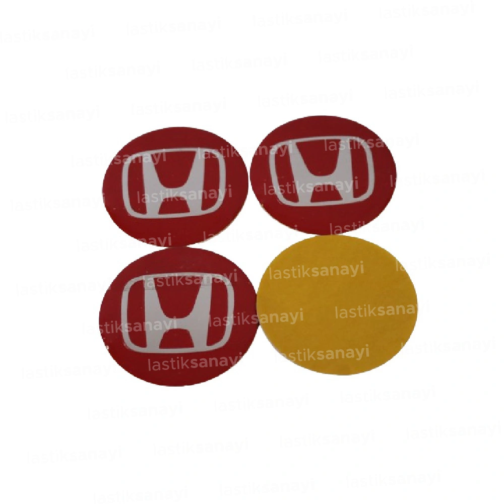 Honda Jant Göbeği Stickerı 56 mm. - Kırmızı