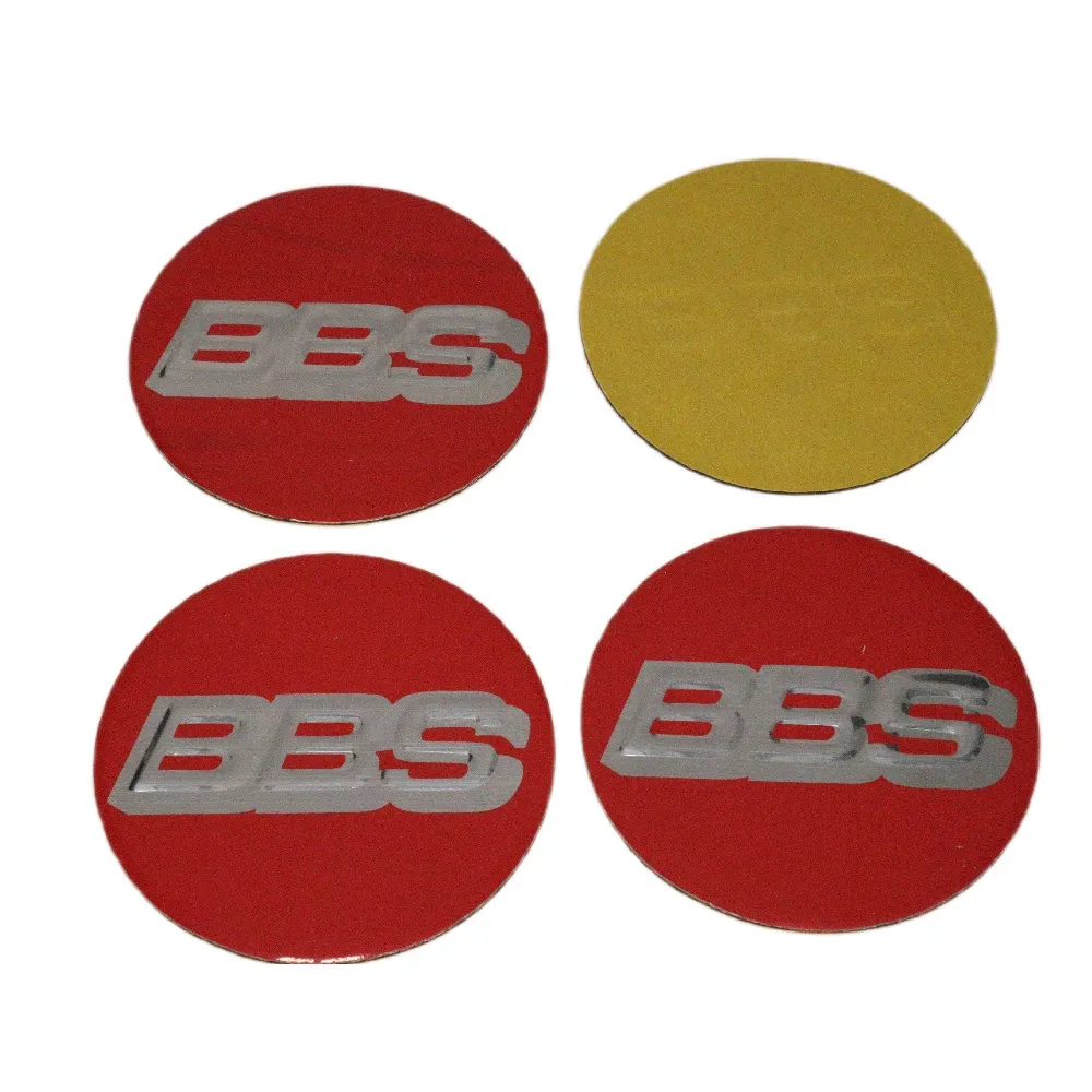 Kırmızı BBS Jant Göbeği Sticker - 74 mm.