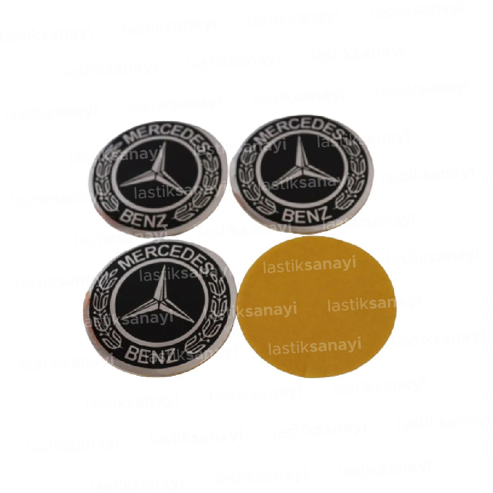 Mercedes - Benz Jant Göbeği Stickerı 56 mm. - Siyah 