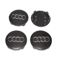 Audi Çelik Jant Göbeği 60x58 mm. Siyah (4 Adet)