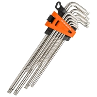 Delikli Torx L Anahtar Takımı - Uzun Mıknatıslı 9 Parça Retta RAT9009