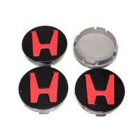 Honda Çelik Jant Göbeği 58x55 mm. Kırmızı Siyah (4 Adet)