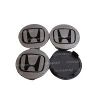 Honda Çelik Jant Göbeği 68x63 mm. Gri Siyah  (4 Adet)