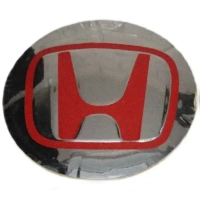 Honda Jant Göbeği Sticker 64 mm. Gri Kırmızı (4 Adet)