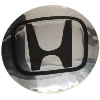 Honda Jant Göbeği Sticker 64 mm. Gri Siyah (4 Adet)