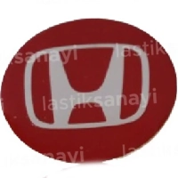 Honda Jant Göbeği Stickerı 56 mm. Kırmızı (4 Adet)