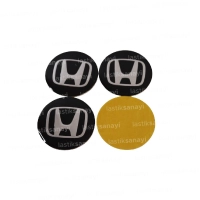 Honda Jant Göbeği Stickerı 56 mm. Siyah (4 Adet)
