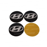 Hyundai Jant Göbeği Stickerı 56 mm. (4 Adet)