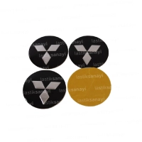 Mitsubishi Jant Göbeği Stickerı 56 mm. (4 Adet)