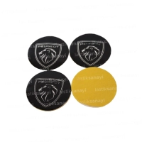 Peugeot Jant Göbeği Stickerı 56 mm. Yeni Logo (4 Adet)